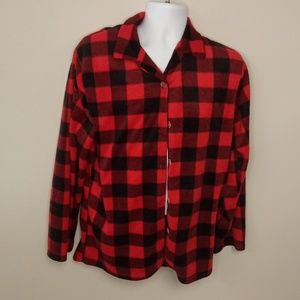 Bronze Eagle Men's Red/Black Buffalo Plaid Pajama Top Large